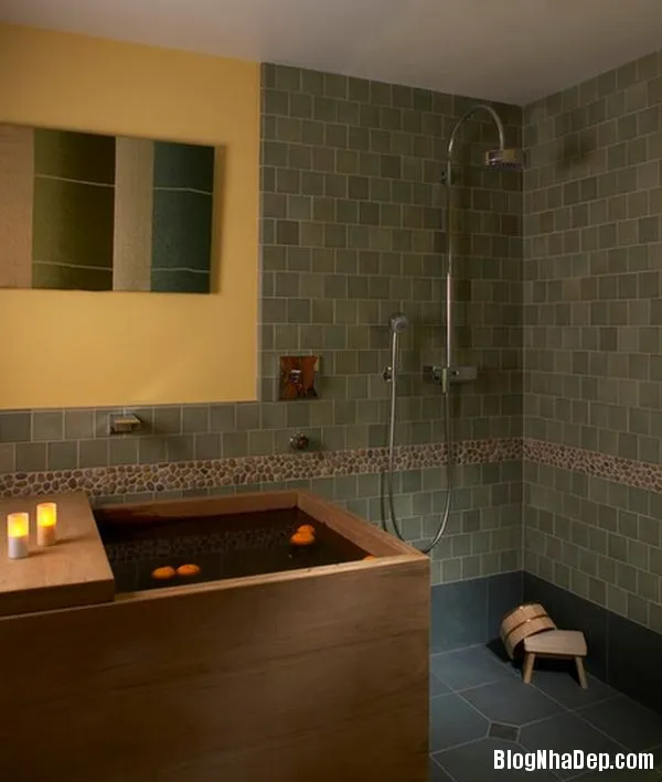 87629d322d31475f675c508c3a8fcffc Phòng tắm mộc mạc, giản dị với mẫu bồn tắm Nhật Bản
