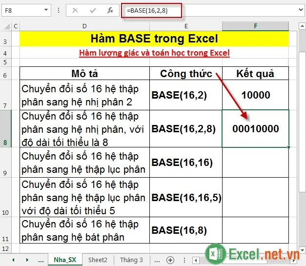 Hàm BASE trong Excel 5