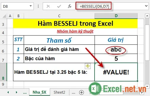 Hàm BESSELJ trong Excel 5
