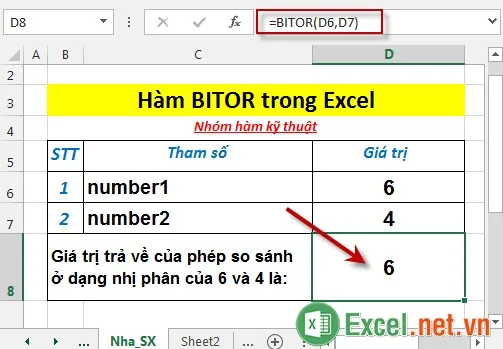 Hàm BITOR trong Excel 3