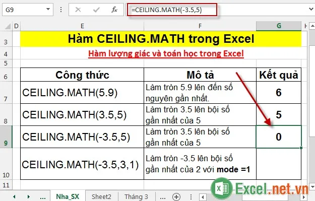 Hàm CEILINGMATH trong Excel 5