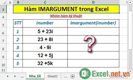 Hàm IMARGUMENT trong Excel