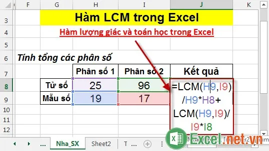 Hàm LCM trong Excel 6