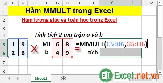 Hàm MMULT trong Excel 4
